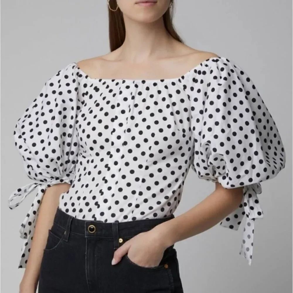 CAROLINE CONSTAS " NELLA" Polka-dot top XS